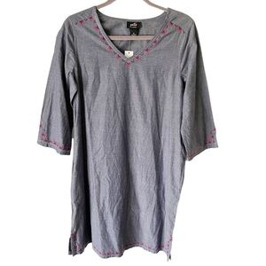 Cabernet Dress Women's Medium Patio Casuals House Dress MuuMuu Embroidered Trim